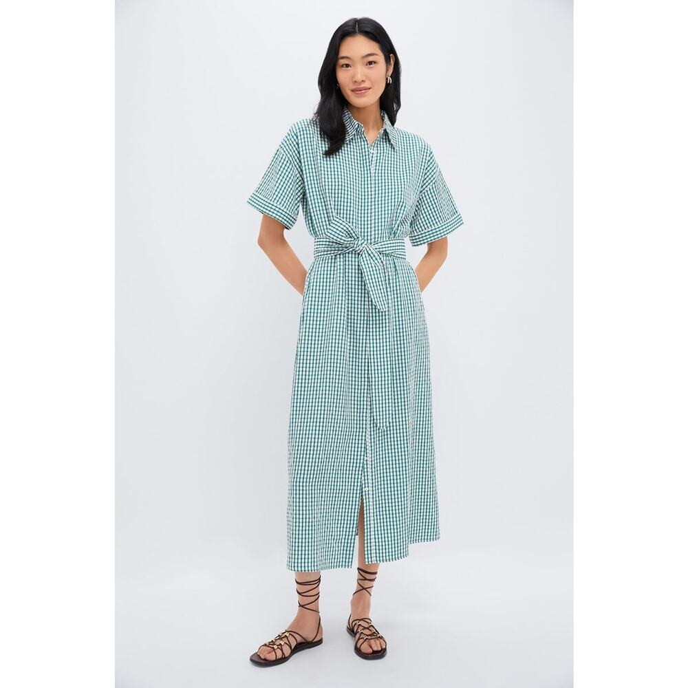 POMANDER PLACE Green Gingham
Seersucker Zacara Dress Size XL